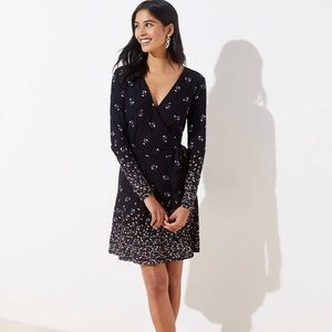 Loft long sleeved petal wrap dress